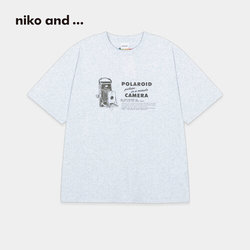 niko and ...Polaroid合作款T恤2026夏季新款男女同款短袖644668 - 图1