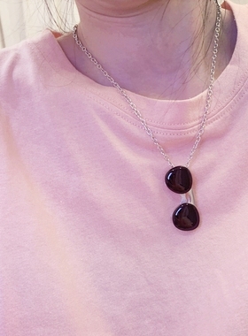 中性黑色墨镜项链男潮酷秋冬卫衣链吊坠配饰个性学生吊坠