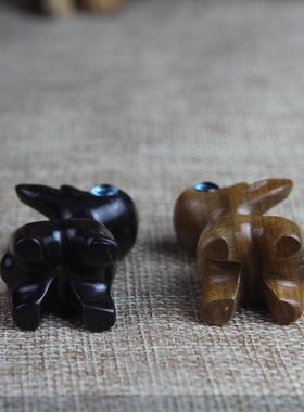 手绳钥匙扣挂件檀木小鹿汽车链锁匙圈环情侣创意简约书包挂饰