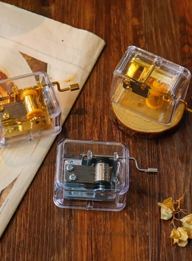 手工diy手摇音乐盒卡农八音盒摆件生日七夕情人节礼物女生