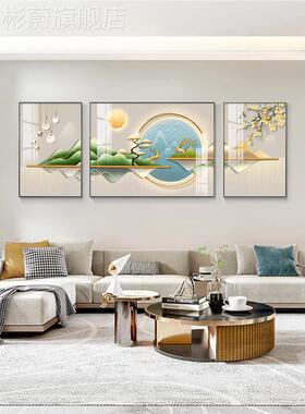 网红高气客厅装饰画代轻奢福大禄三联画现壁档画简约发背景墙壁沙