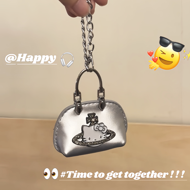 哈喽kitty包包挂件可爱迷你包挂饰精致金属链条手提包钥匙扣装饰,淘宝优惠券,粉丝福利购,淘宝优惠卷