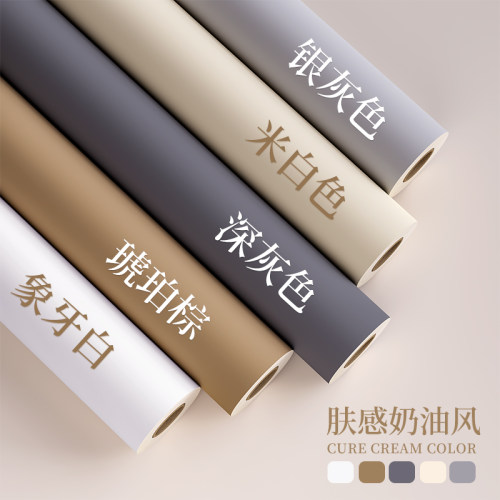 特厚奶油风厨房防油贴纸灶台桌面耐高温橱柜翻新墙纸自粘防水防潮 - 图1