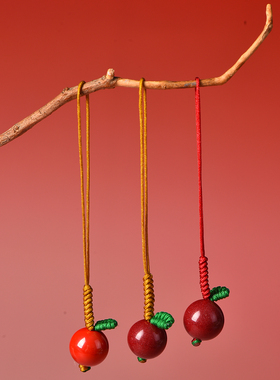 高纯度真品天然朱砂手机链挂件