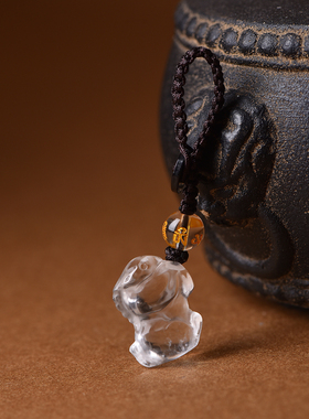 天然白水晶十二生肖钥匙挂件