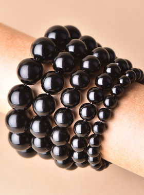 天然黑曜石手串男士女款