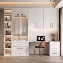 Computer desk bookcase combination modern minimalist bedroom desk wardrobe Integrated small family type home conjoined desk cabinet