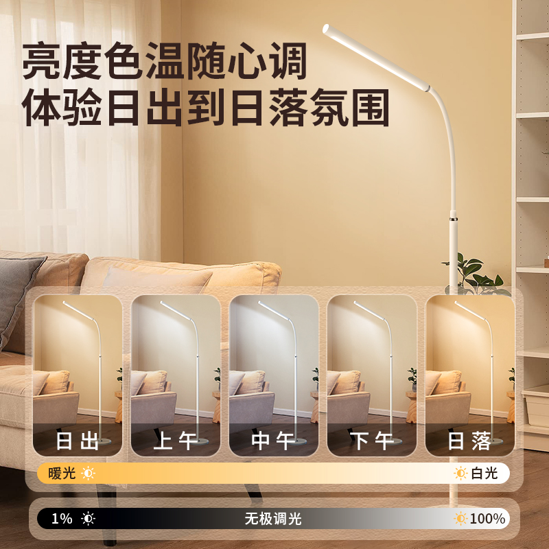 落地灯护眼灯客厅卧室LED灯2024新款学习专用书桌边氛围立式台灯
