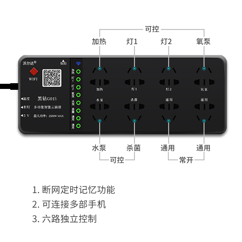 沃尔达语音智控灯光控制器鱼缸加热棒智能排插定时器小鹏说水族-图3