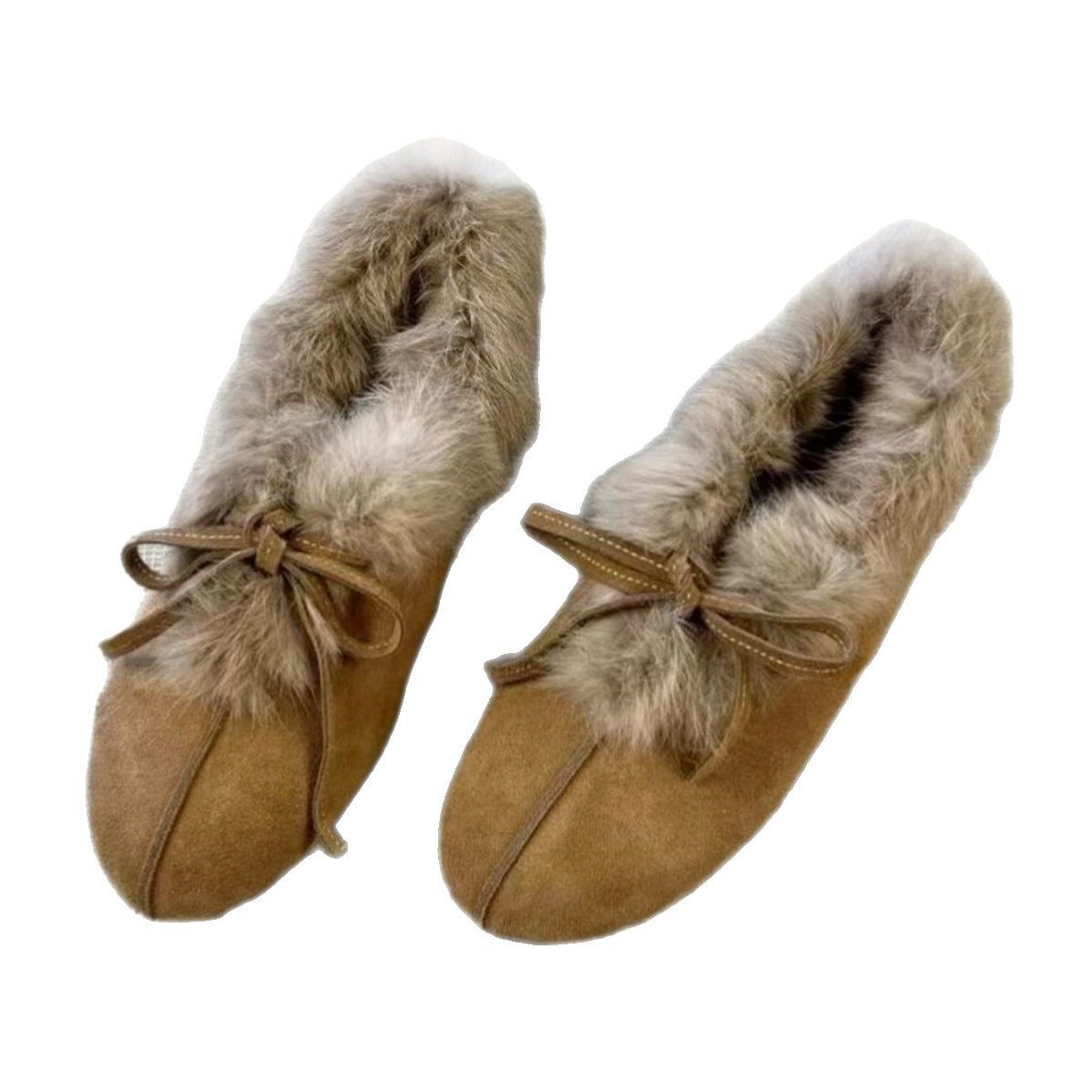 2025新款秋冬保暖百搭平底加绒单鞋女复古蝴蝶结一脚蹬懒人毛毛鞋,淘宝优惠券,粉丝福利购,淘宝优惠卷