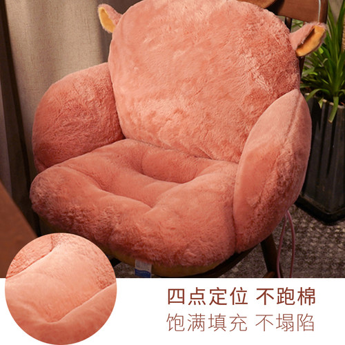 办公室护腰靠枕椅子毛绒靠背垫腰部久坐腰垫座椅一体坐垫靠垫腰枕 - 图3