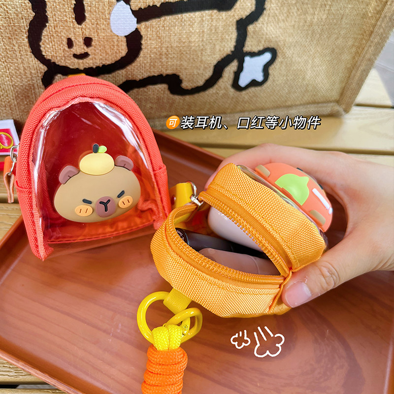 原创可爱贴片透明零钱包耳机迷你收纳包钥匙扣外出吧唧小书包挂件,淘宝优惠券,粉丝福利购,淘宝优惠卷