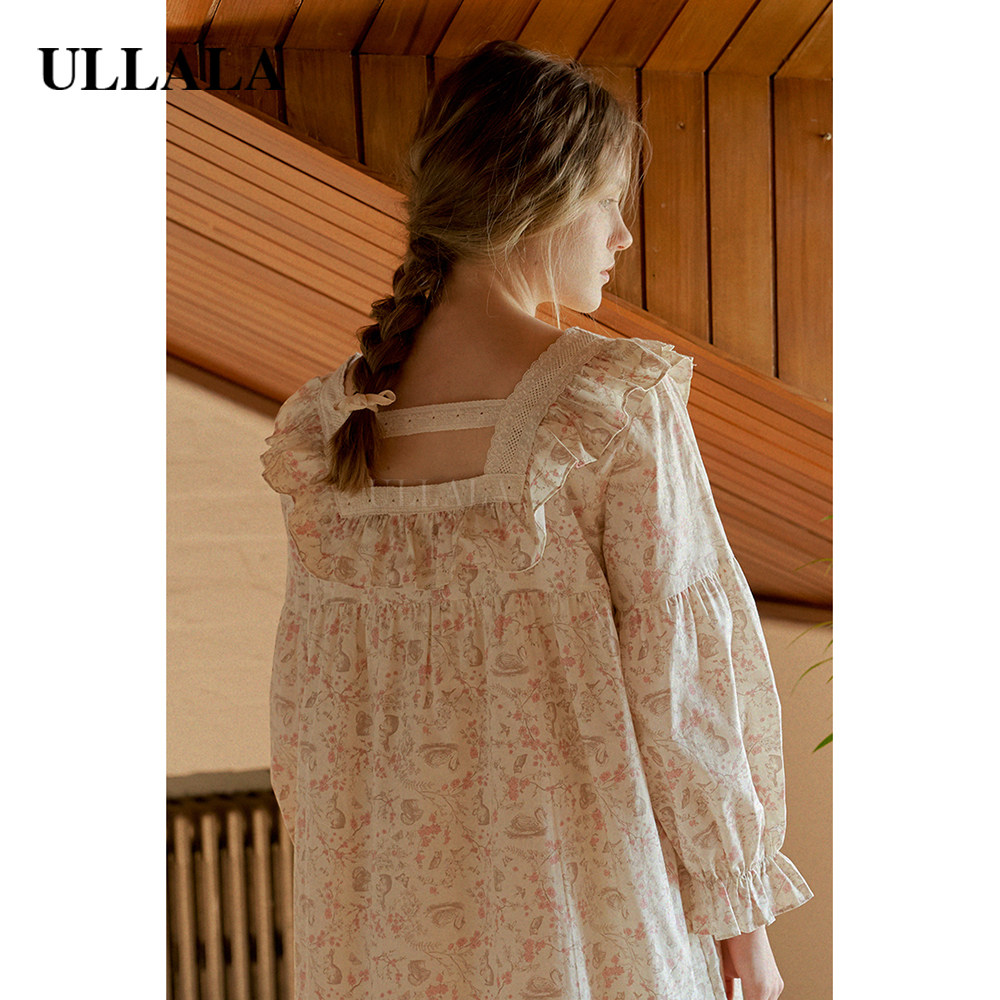 ullala韩国乌拉拉中长碎花薄款睡裙 ullala睡衣/家居服套装
