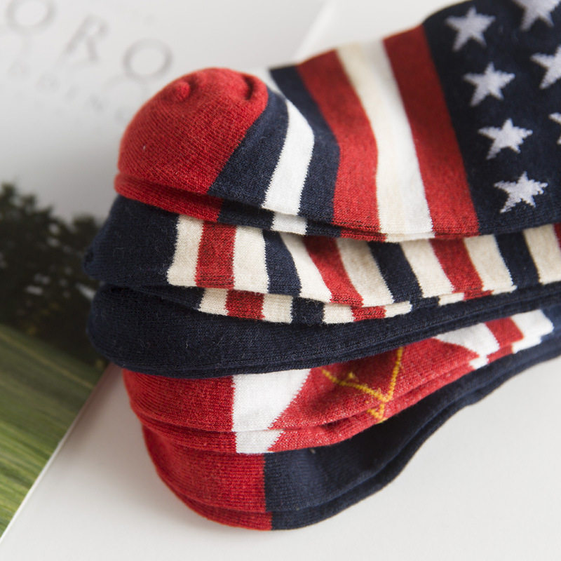 四季男士短筒米字国旗米字全棉袜子 迸彩短袜/打底袜/丝袜/美腿袜