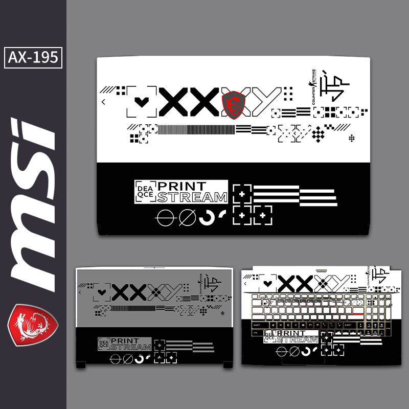 适用msi微星冲锋坦克2电脑贴纸GP76/GL65贴膜绝影武士GS66侠客GF65/75笔记本保护膜GF63定制外壳GL73全套17.3 - 图0