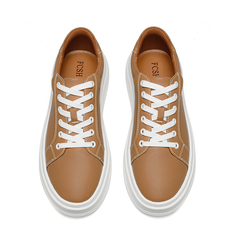 2025新款47加大码男鞋真皮46绿色板鞋潮鞋低腰灰色休闲运动鞋秋鞋 - 图1