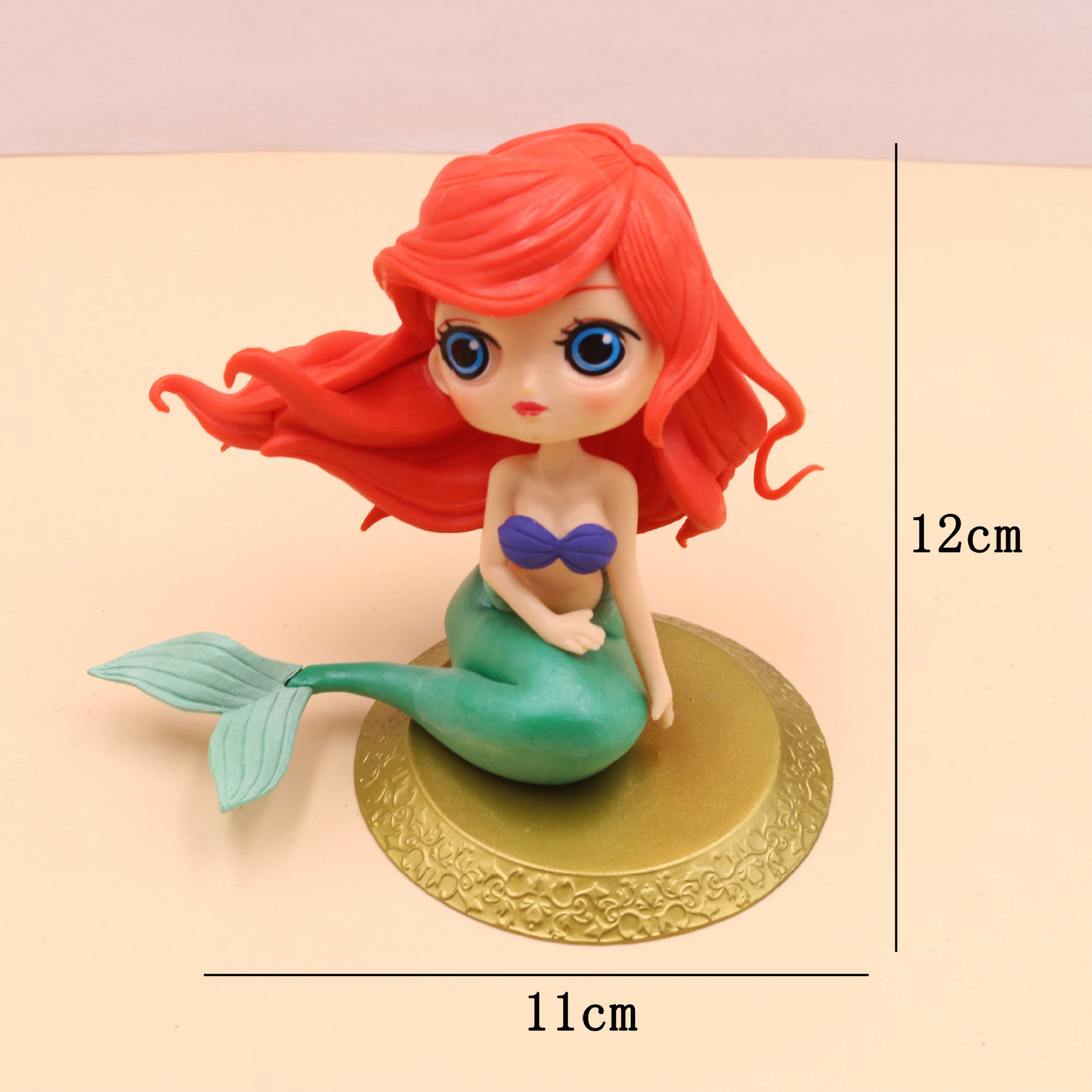 蛋糕装饰摆件大号q版贝尔白雪美人鱼公主手办公仔厂家直销