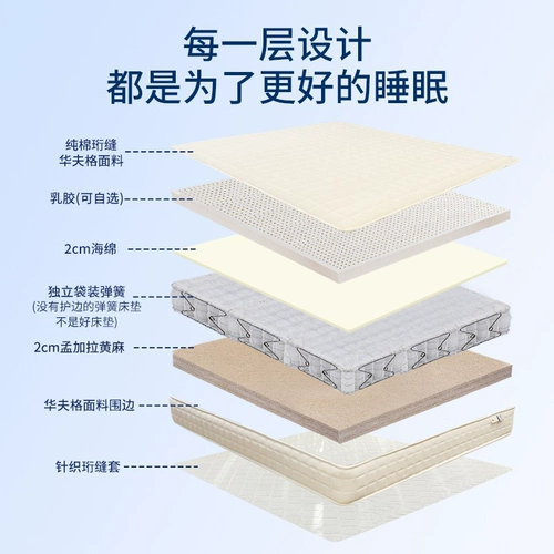 Thailand Latex, Jaoseki мягкий и твердый двухподобный независимый весенний матрас, Dreams Dreams Five -Star Hotel Double Collesed 20 см.