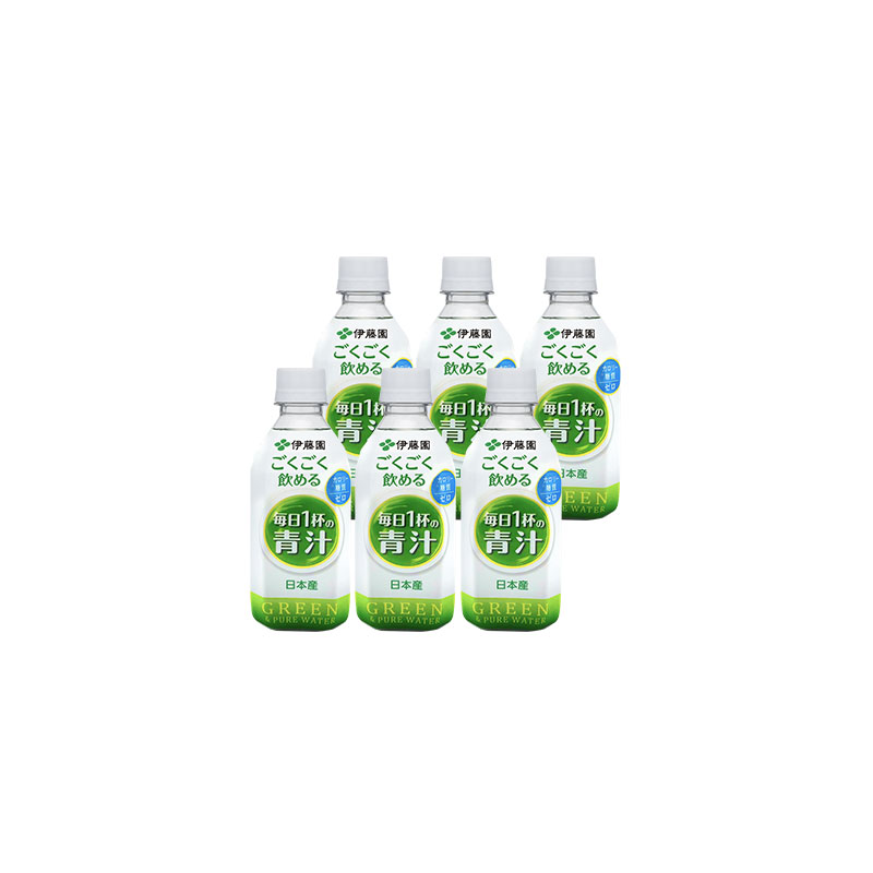 【6瓶尝鲜】伊藤园即饮青汁0糖0卡大麦苗抹茶味膳食纤维350g*6瓶