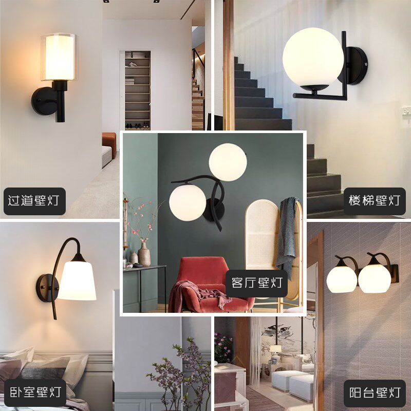 楼梯过道双头阳台壁灯卧室床头灯led客厅墙壁灯北欧美式现代简约_虎窝淘