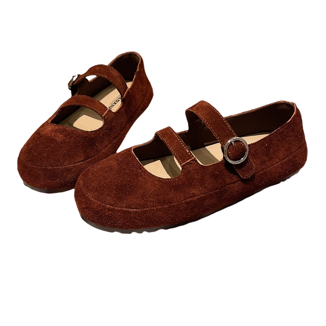 真皮版~欧货一字浅口玛丽珍芭蕾风单鞋平底红色豆豆鞋乐福鞋女鞋,淘宝优惠券,粉丝福利购,淘宝优惠卷