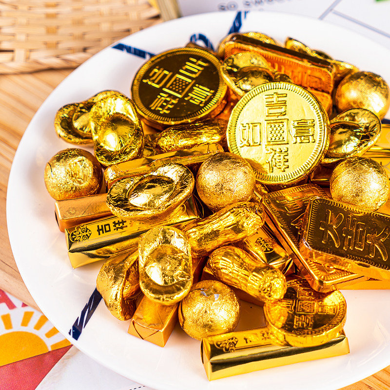 金币金条花生巧克力糖果硬币块喜糖 津之言喜糖