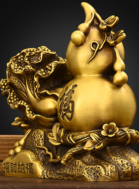 铜葫芦摆件纯铜百财福禄