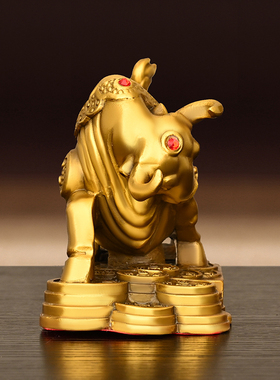 全铜牛摆件财势如虹牛旺