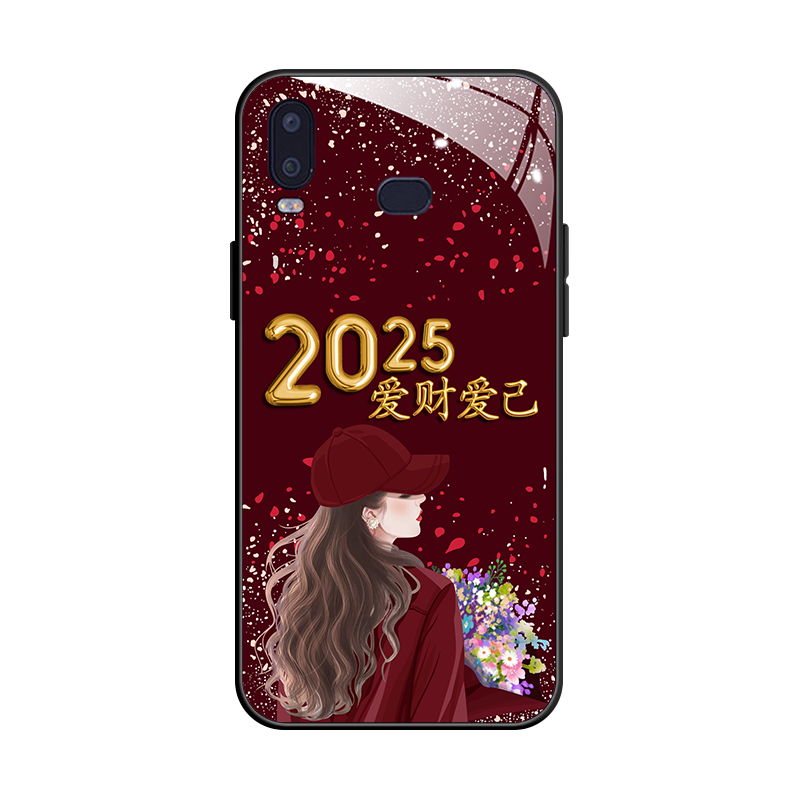 适用三星A6S手机壳3星爱财爱己galaxya6s全包防摔时尚g6200高档2025潮玻璃壳SM-G6200新款全包防摔保护套 - 图3