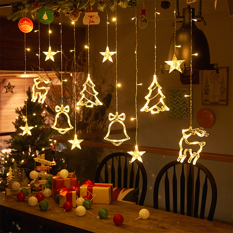 Christmas decoration lights stars lanterns room Spring Festival decoration