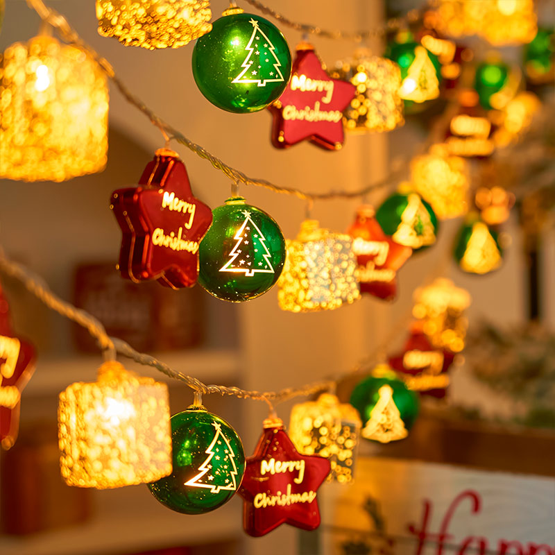 圣诞节圣诞树老人礼盒房间布置橱窗挂件led彩灯星星灯氛围灯