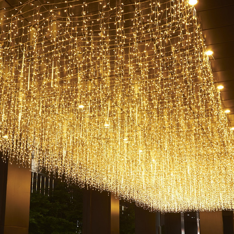 星星灯户外小彩灯闪灯串灯满天星灯瀑布灯窗帘灯冰条灯婚庆装饰灯