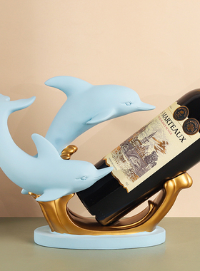 创意海豚红酒架摆件现代客厅