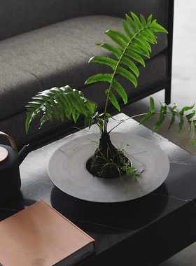 简约现代轻奢创意圆形装饰碗花器摆件样板间酒店客厅玄关桌面摆设