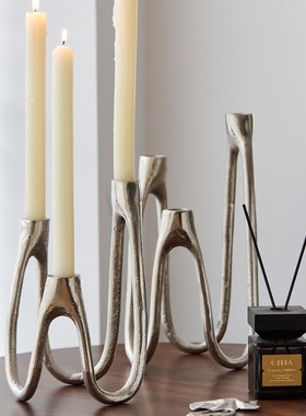 印度进口金属烛台家居软装摆件