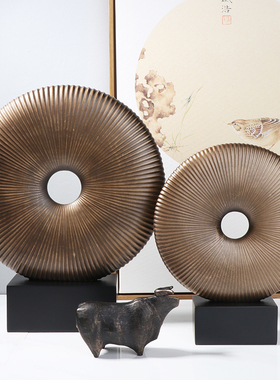 新中式轻奢创意圆环销售中心摆件