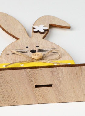 2020新款复活节木质兔子摆件北欧风格家居木制工艺装饰品现货