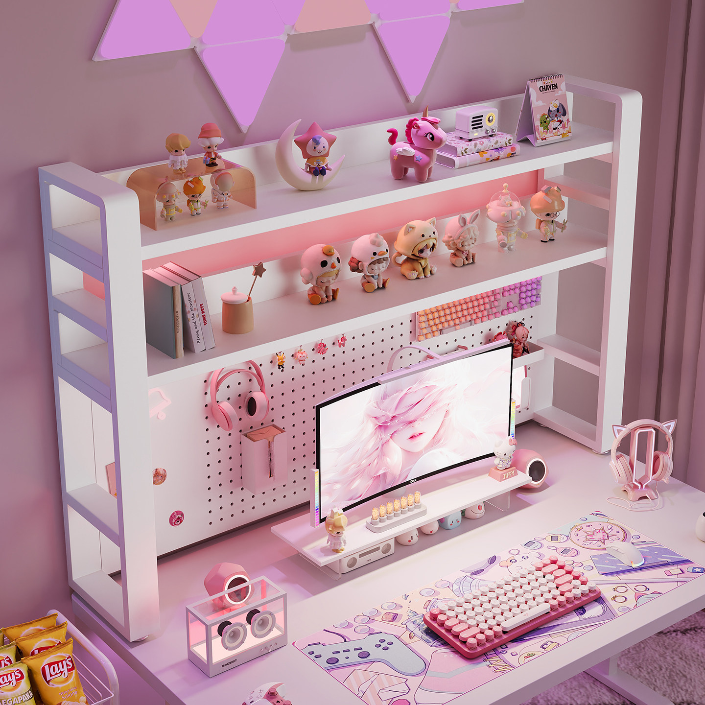 Gaming style load-bearing bookshelf
