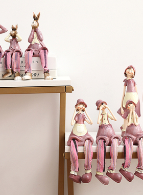 墙上吊脚娃娃可爱风树脂工艺品