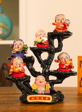 五路财神爷办公室桌面酒柜装饰品