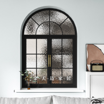 Fa-style retro iron art casement windowed café arched floor window bookhouse loft windowed window glass window