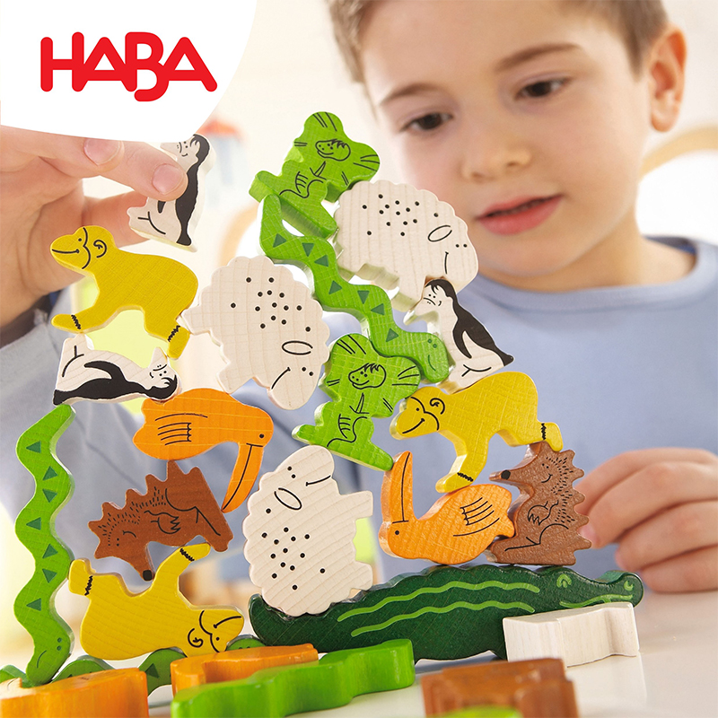 HABA儿童桌游3678动物金字塔叠叠高堆塔积木平衡挑战4岁3益智玩具-图1