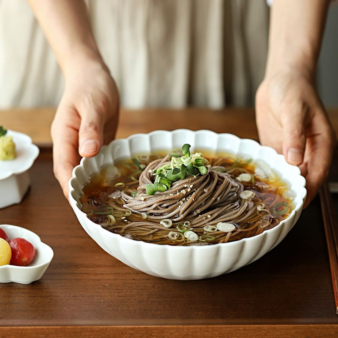 CenttiHome 韩国进口MUJAGI餐具 陶瓷 菊瓣式 29 汤面碗 沙拉碗