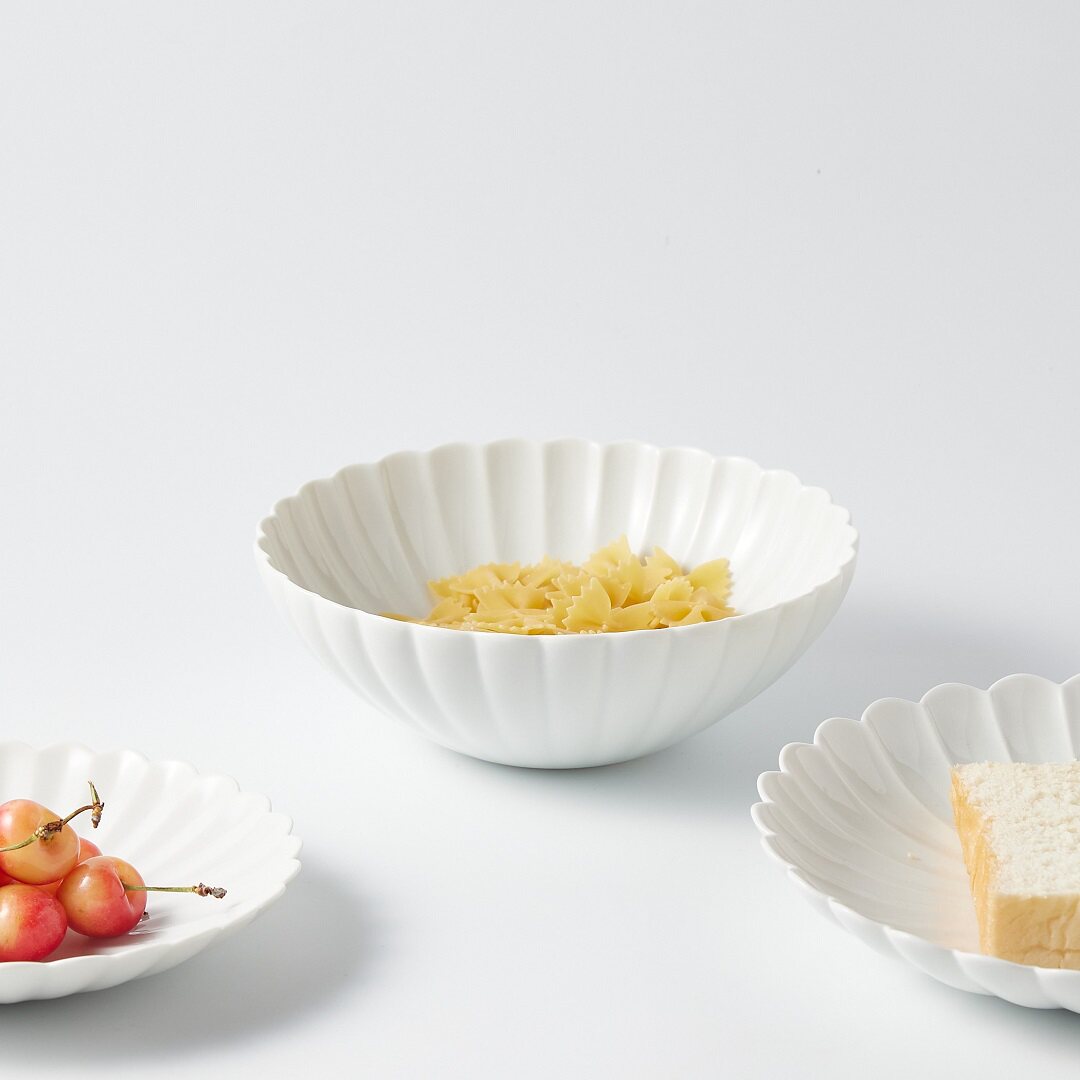 CenttiHome 韩国进口MUJAGI餐具 陶瓷 菊瓣式 29 汤面碗 沙拉碗