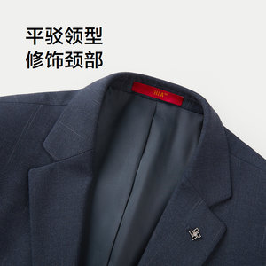 HLA/海澜之家三件套礼服套装修身平驳领商务胸针点缀套西男
