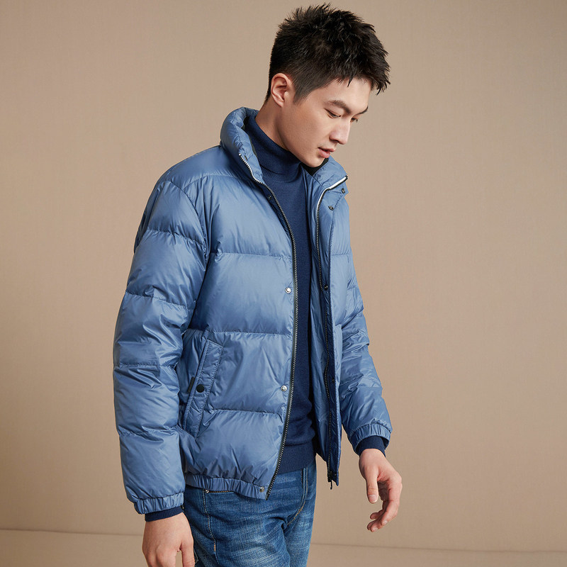 hla /海澜之家时尚拼接冬季羽绒服 海澜之家outlets店羽绒服