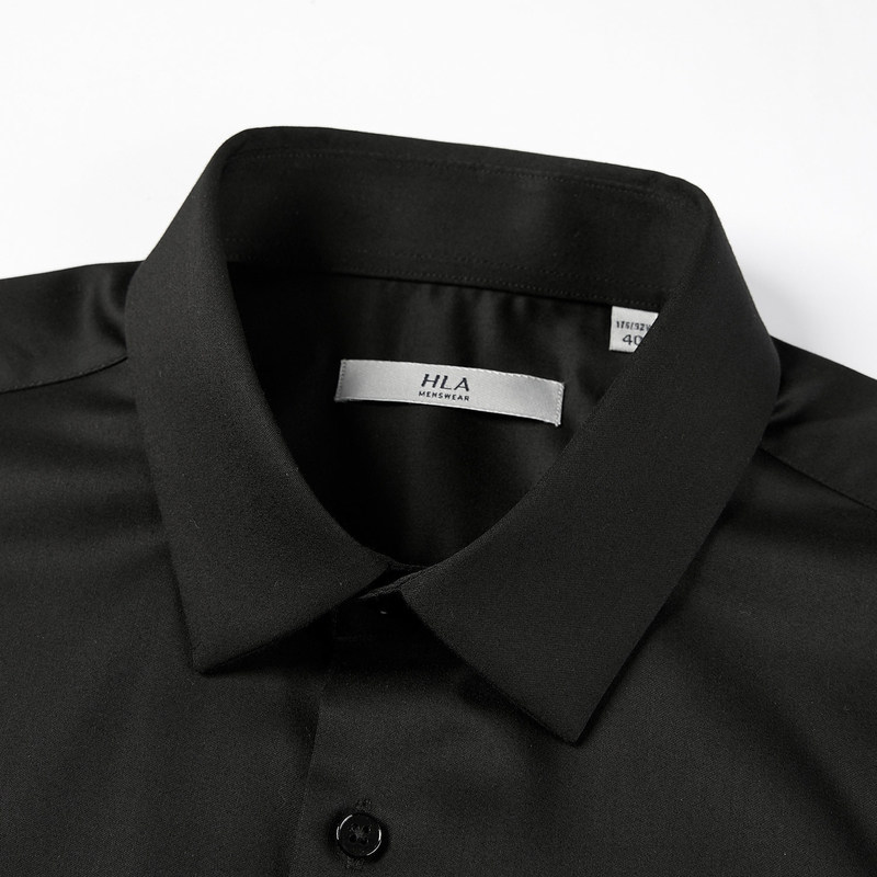 hla /海澜之家2022春沉稳黑色长袖 海澜之家outlets店衬衫