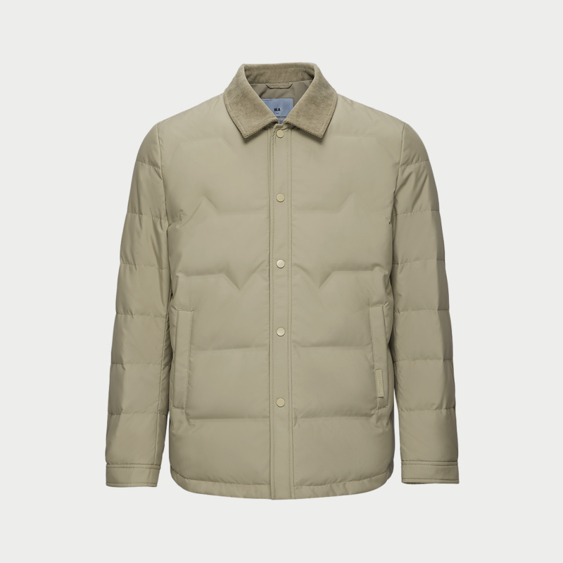 HLA/海澜之家轻商务时尚系列羽绒服夹克24秋冬保暖鸭绒翻领外套男