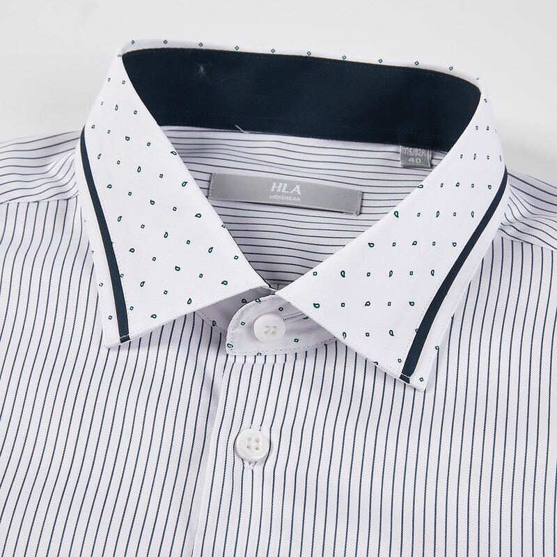 hla /海澜之家亲肤舒适条纹男衬衫 海澜之家outlets店衬衫