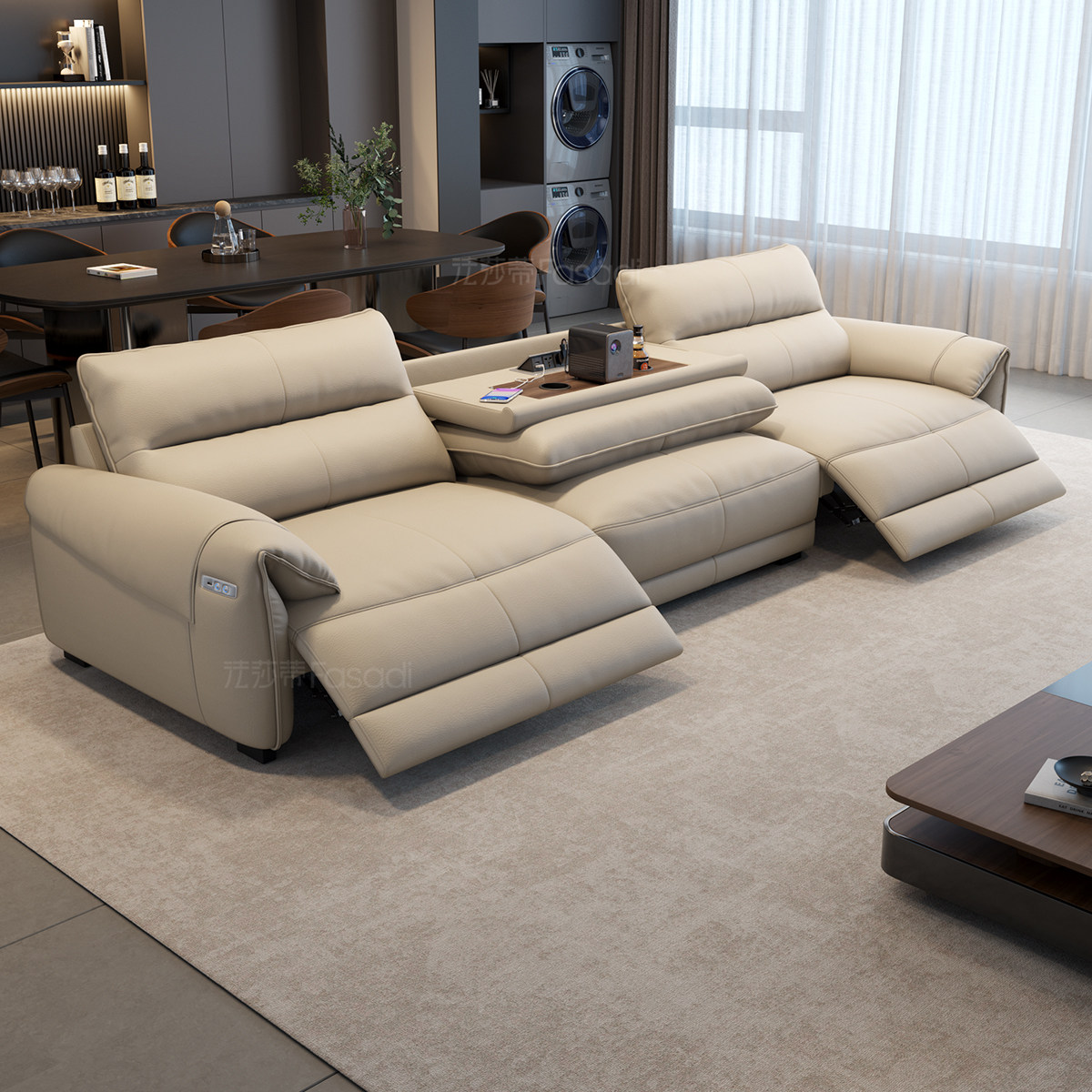 政府补贴法莎蒂零靠墙意式躺椅真皮多功能沙发客厅头等太空电动舱,淘宝优惠券,粉丝福利购,淘宝优惠卷